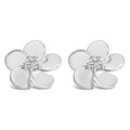 10K White Gold 1/3 Cttw Lab Grown Diamond Flower Petal Stud Earrings