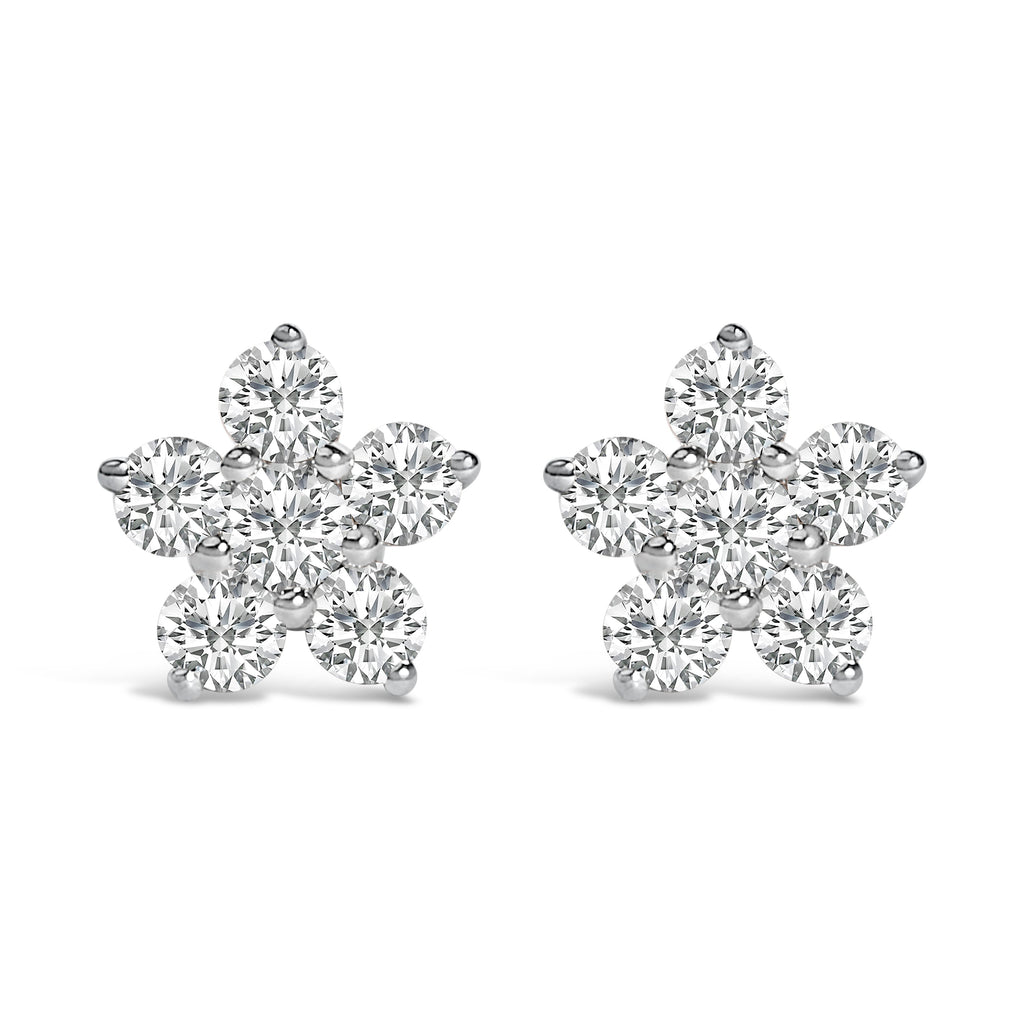 10K White Gold 1/2 Cttw Lab Grown Diamond Star Stud Earrings