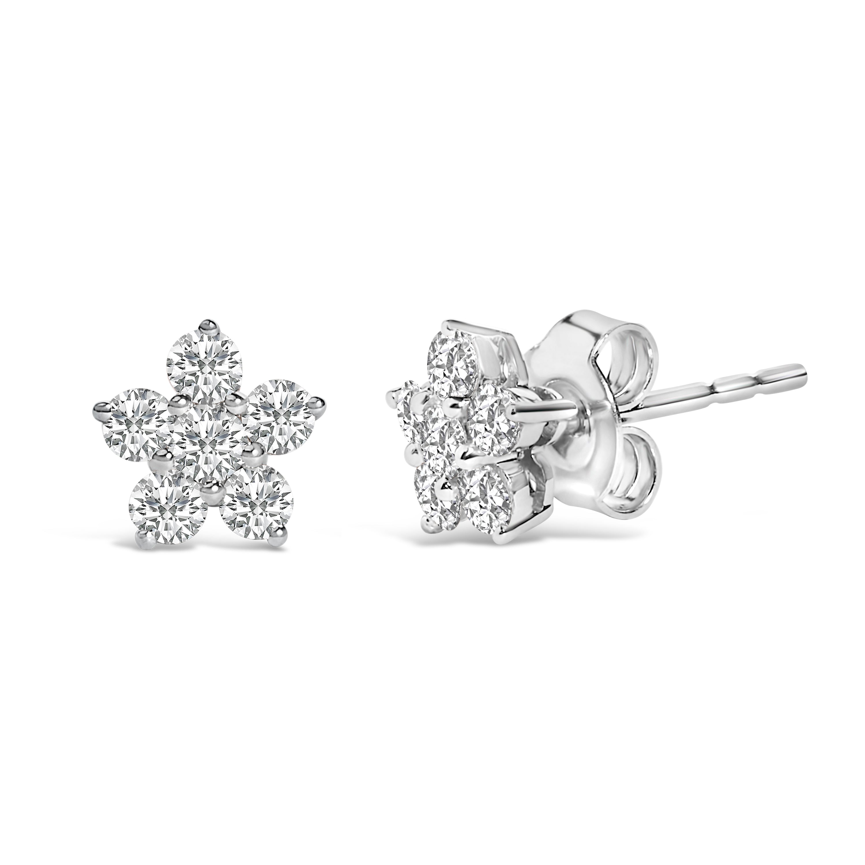 10K White Gold 1/2 Cttw Lab Grown Diamond Star Stud Earrings