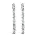 14K White Gold 1.0 Cttw Oval Lab Grown Diamond Hoop Earrings