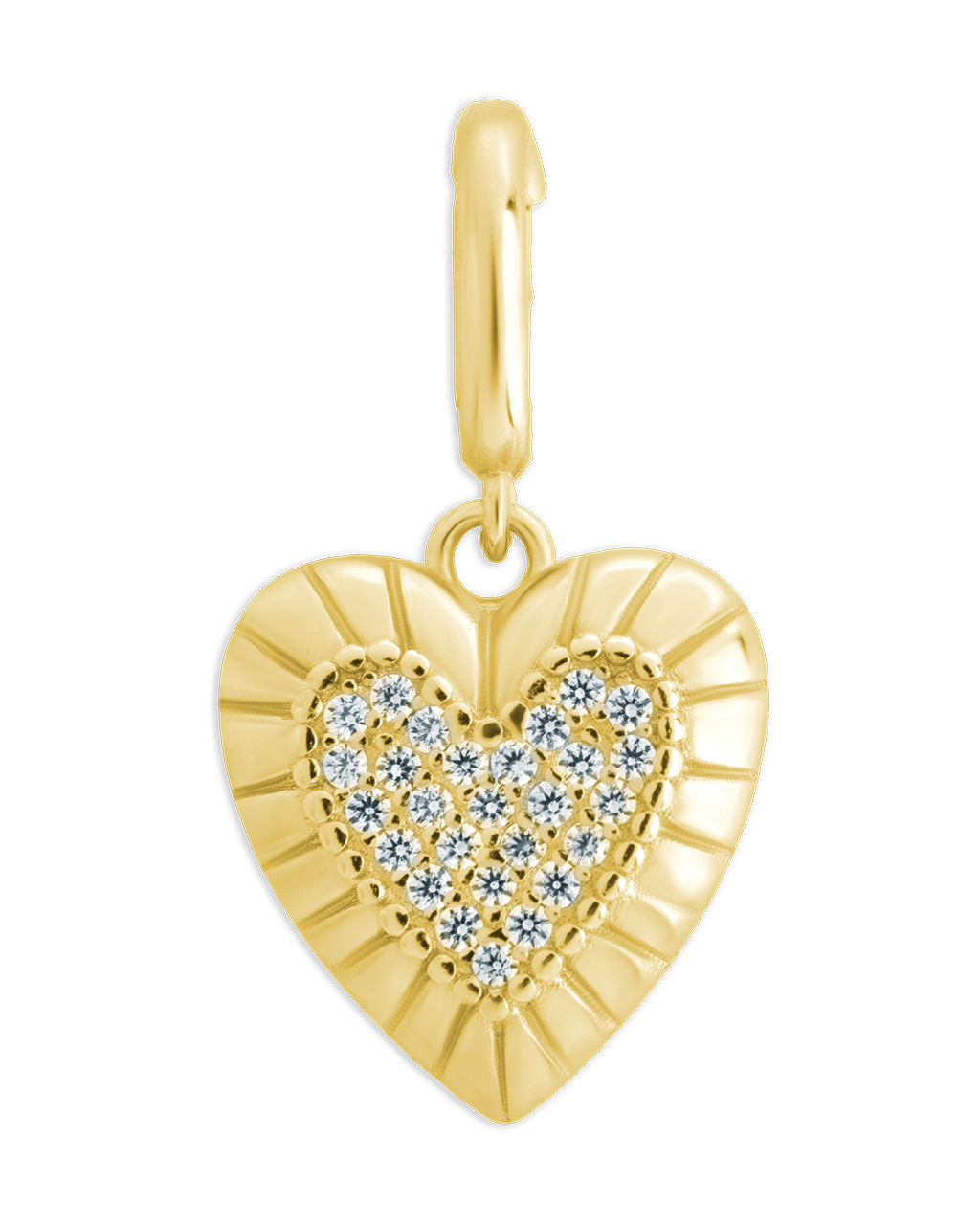 Sterling Silver CZ Heart Charm