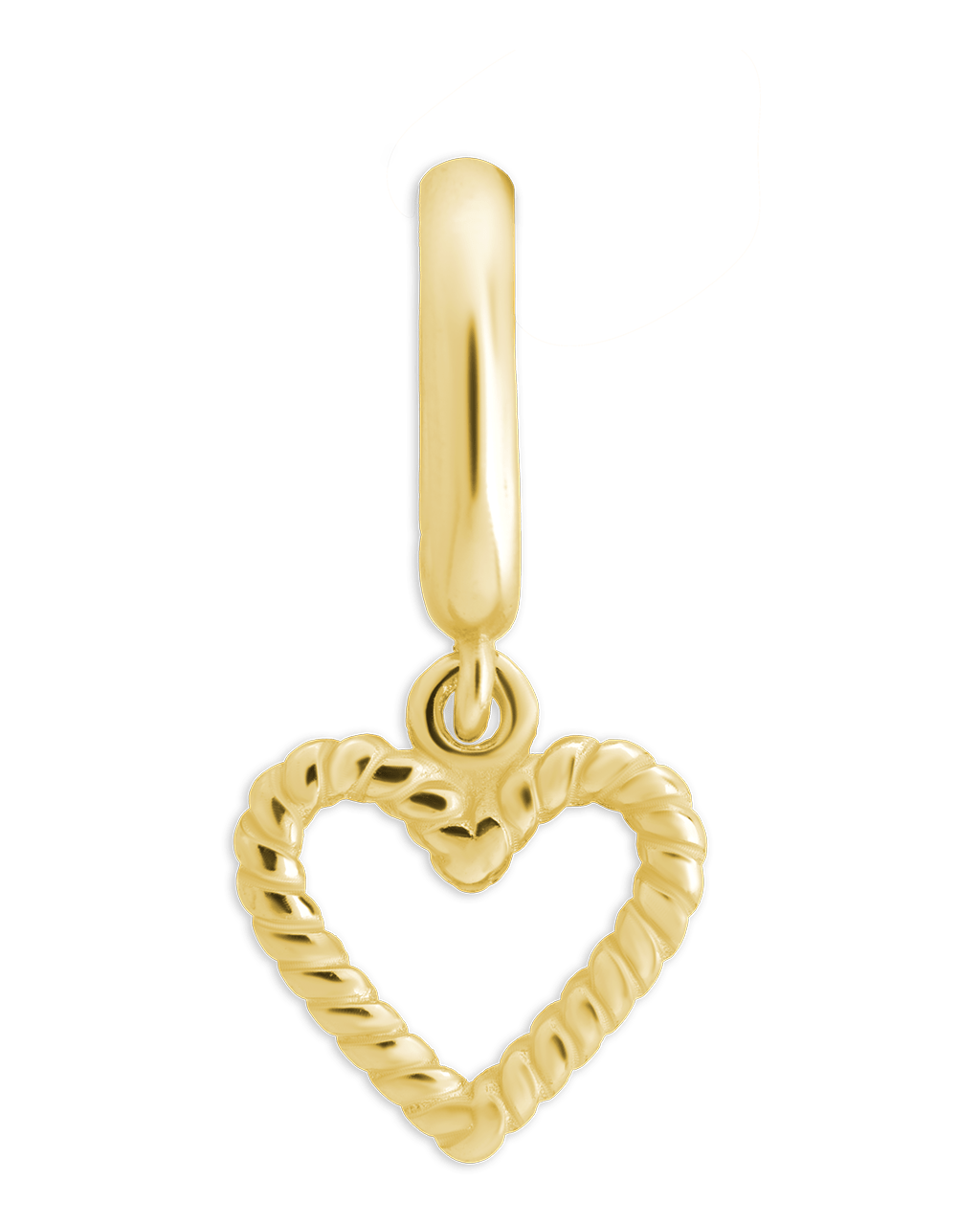 Sterling Silver Braided Heart Outline Charm