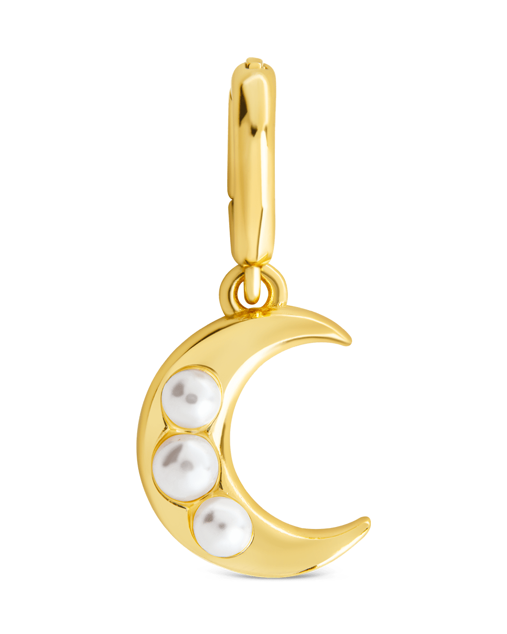Sterling Silver Pearl Moon Charm