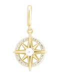 Sterling Silver CZ & Pearl Compass