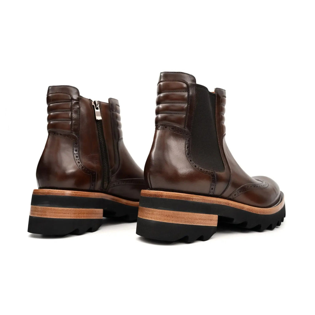 Espresso Brogue Lug Sole Chelsea