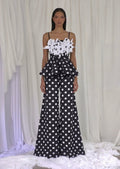 LA COLINA PANTS IN BLACK POLKA DOTS