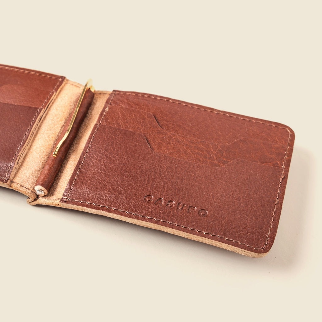 Bifold Money Clip Wallet - Chocolate