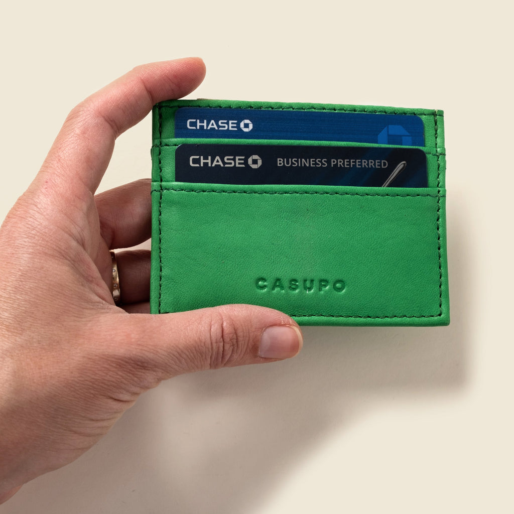 Slim Card Holder Wallet With RFID Protection - Green