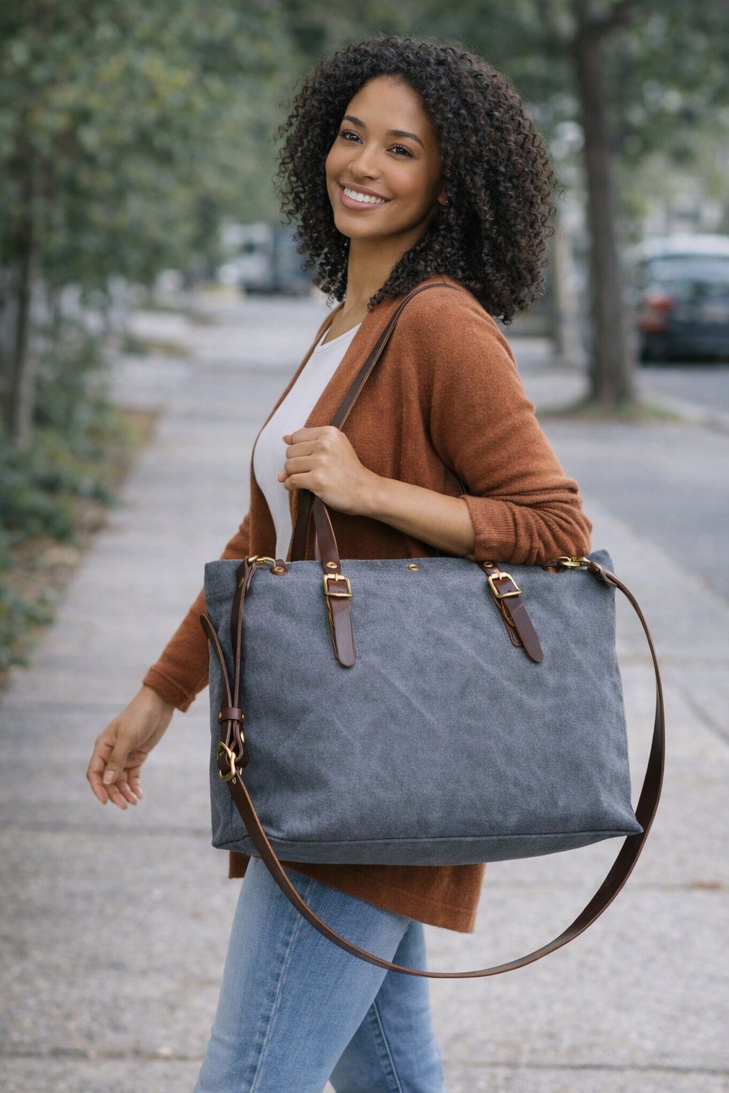 Eleanor Canvas and Leather Tote