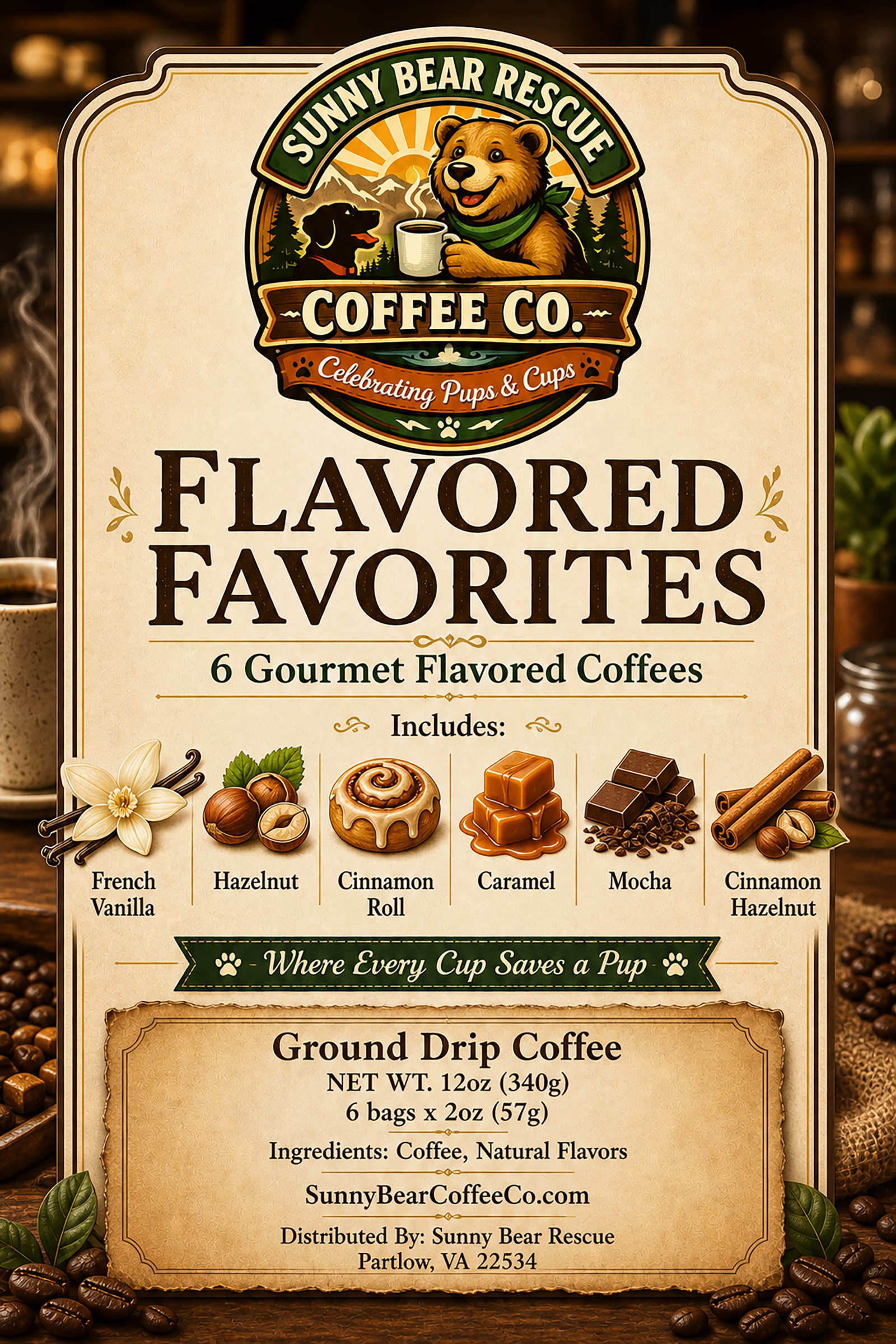 SBR Coffee Co. Flavored Coffees Sample Pack