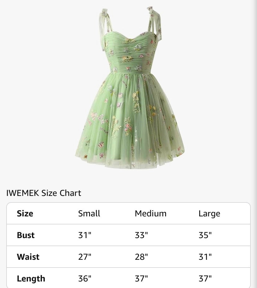 Sage Green Floral Embroidered Tulle Mini Dress