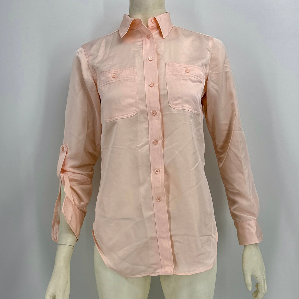 Lauren Ralph Lauren Womens Long Sleeves Silky Blouse, Size XS