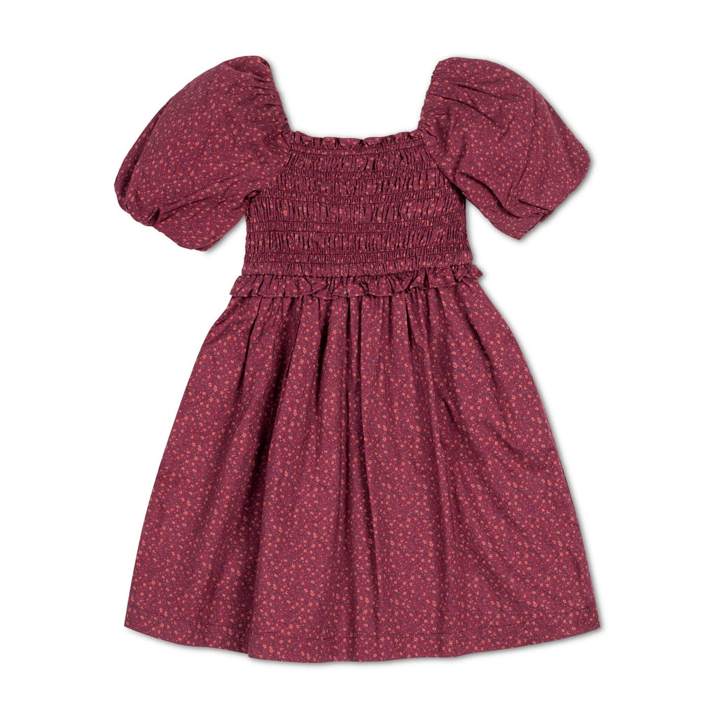Organic Smocked Bubble Sleeve Dress