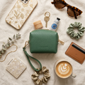 Mini Zipper Bag with Wristlet - Green