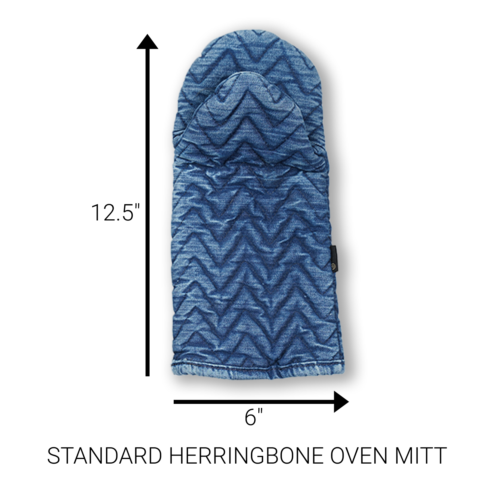 BUNDLE - STANDARD HERRINGBONE OVEN MITT, PAN HANDLE HOLDER AND HERRINGBONE TRIVET/POT HOLDER (MEDIUM VINTAGE)