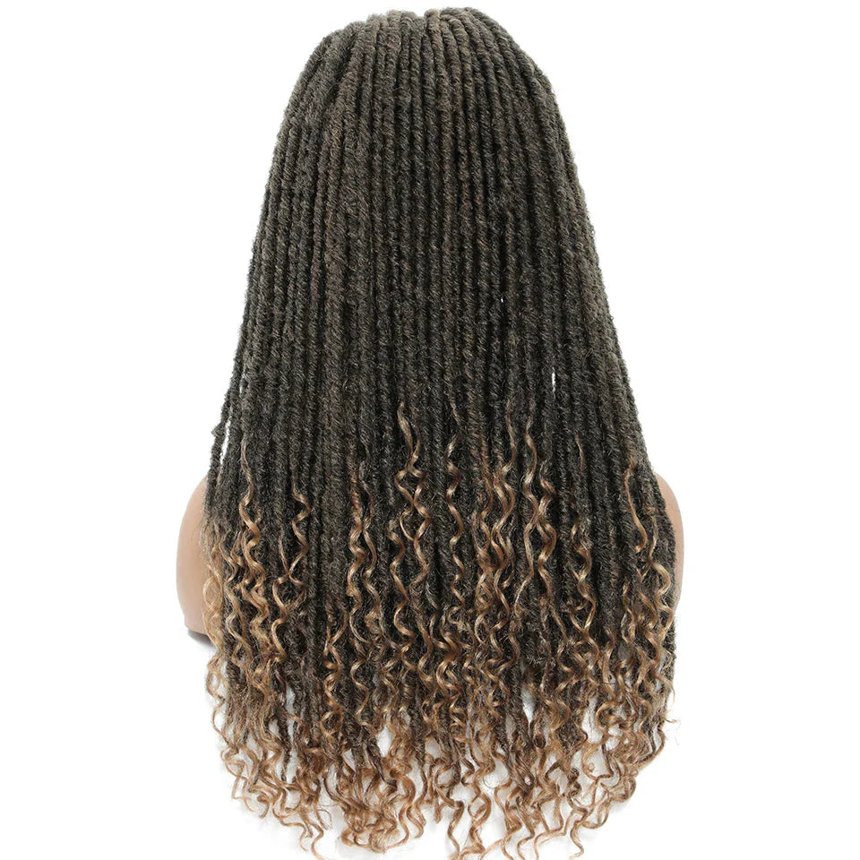 Long 22" Goddess Locs Headband Wig | Curly Ends | Soft Faux Locs | Synthetic Braids | For Women