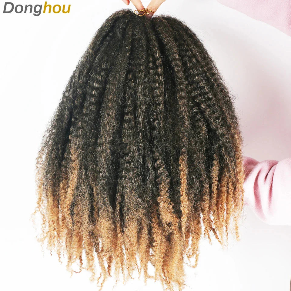 18" Marley Hair for Braids | Afro Kinky Ombre Braiding Hair | Kanekalon Extensions | 30 Strands/Pack