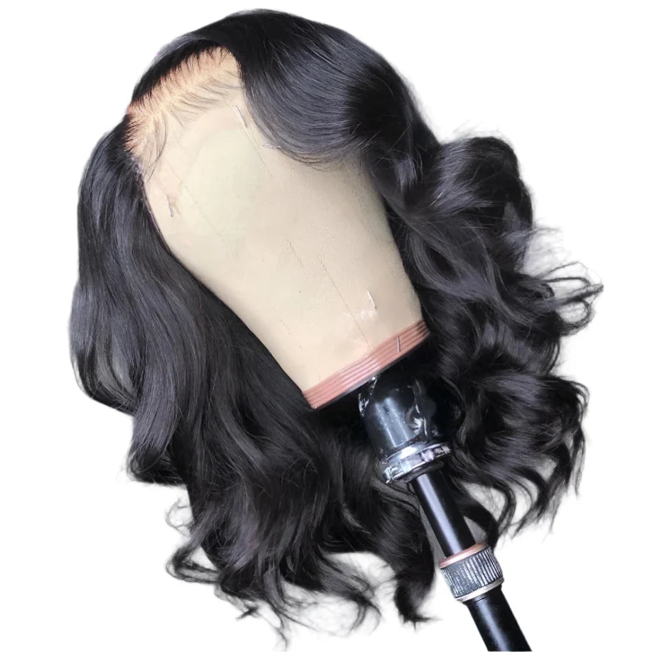 Glueless Body Wave Short Bob Wig | 13x4 Transparent Lace Front Brazilian Human Hair (Pre-Plucked, Ready-to-Wear)