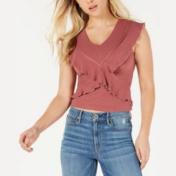 American Rag Juniors Ruffled Top, Large