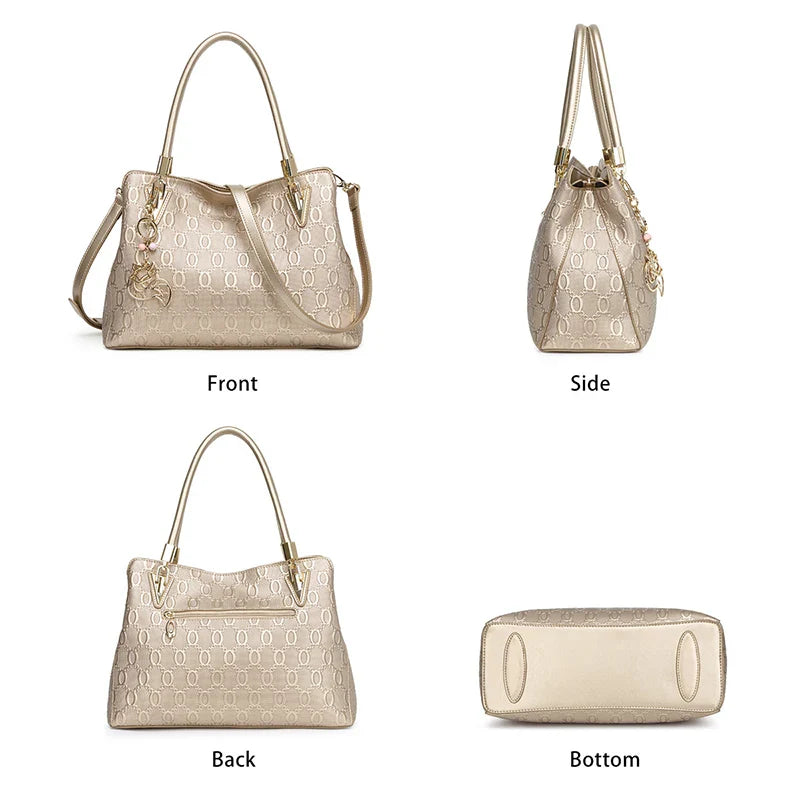 Women's Big Cowhide Shoulder Bag | Female Split Leather Handbag & Fashion Lady Tote (Large Capacity Top Handle & Crossbody Bag)
