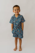 Fireworks & Trucks Muslin Button Up + Short Set