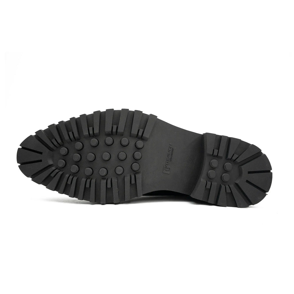 Handmade Chunky - sole Brogue Shoes Black