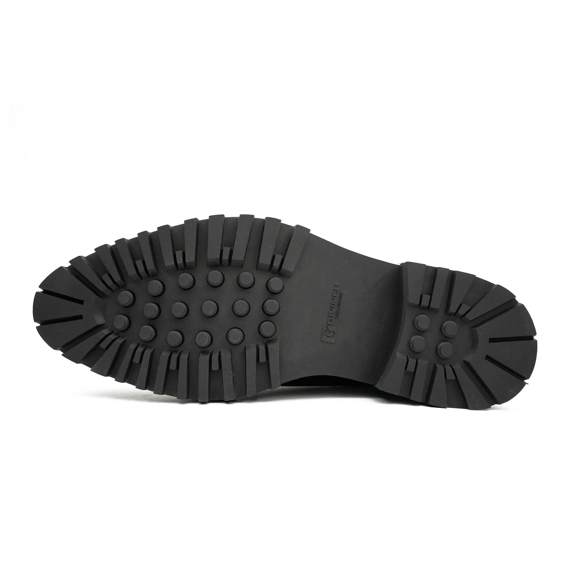 Handmade Chunky - sole Brogue Shoes Black