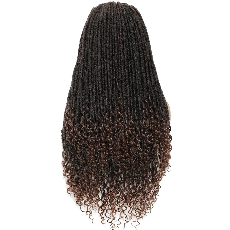 Long 22" Goddess Locs Headband Wig | Curly Ends | Soft Faux Locs | Synthetic Braids | For Women