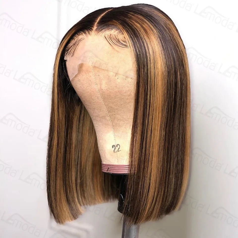 Highlight Ombre Bob Wig | 13x4 Lace Front Human Hair with Baby Hair