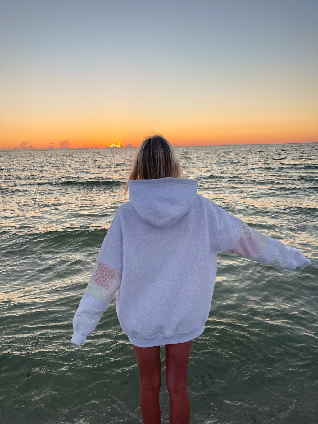 Sunkissedcoconut Quilted Pastel Embroidered Hoodie