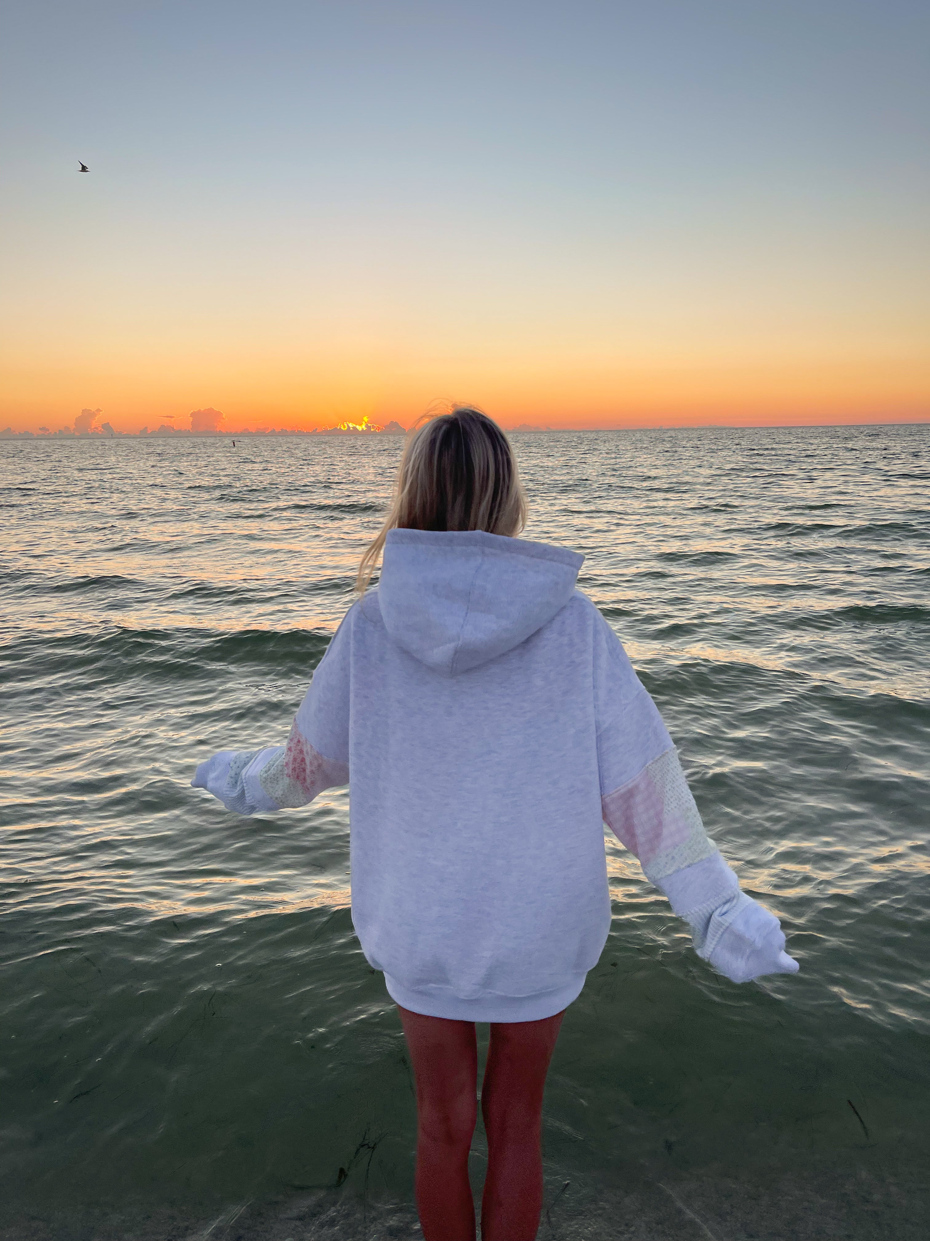 Sunkissedcoconut Quilted Pastel Embroidered Hoodie
