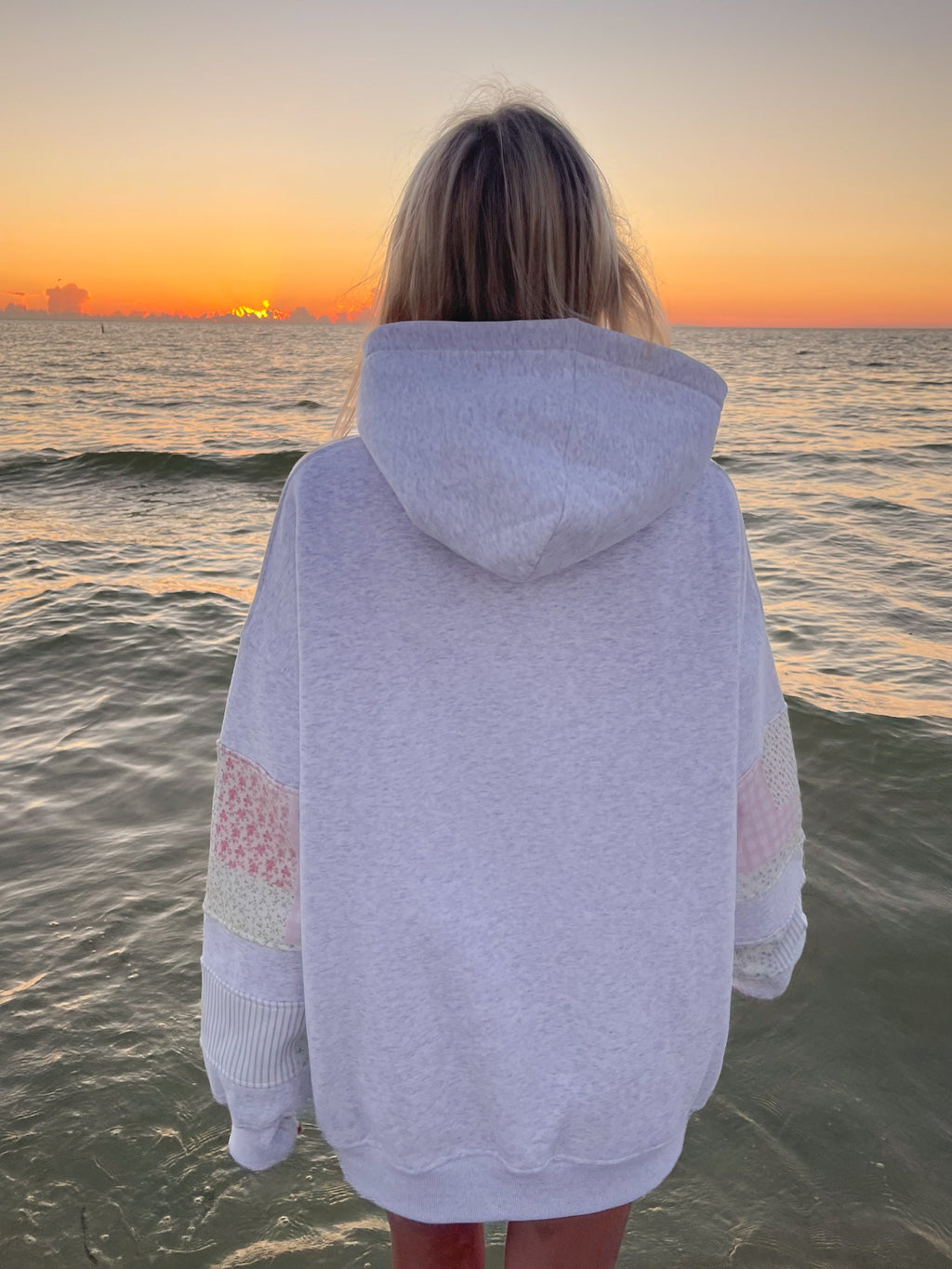 Sunkissedcoconut Quilted Pastel Embroidered Hoodie