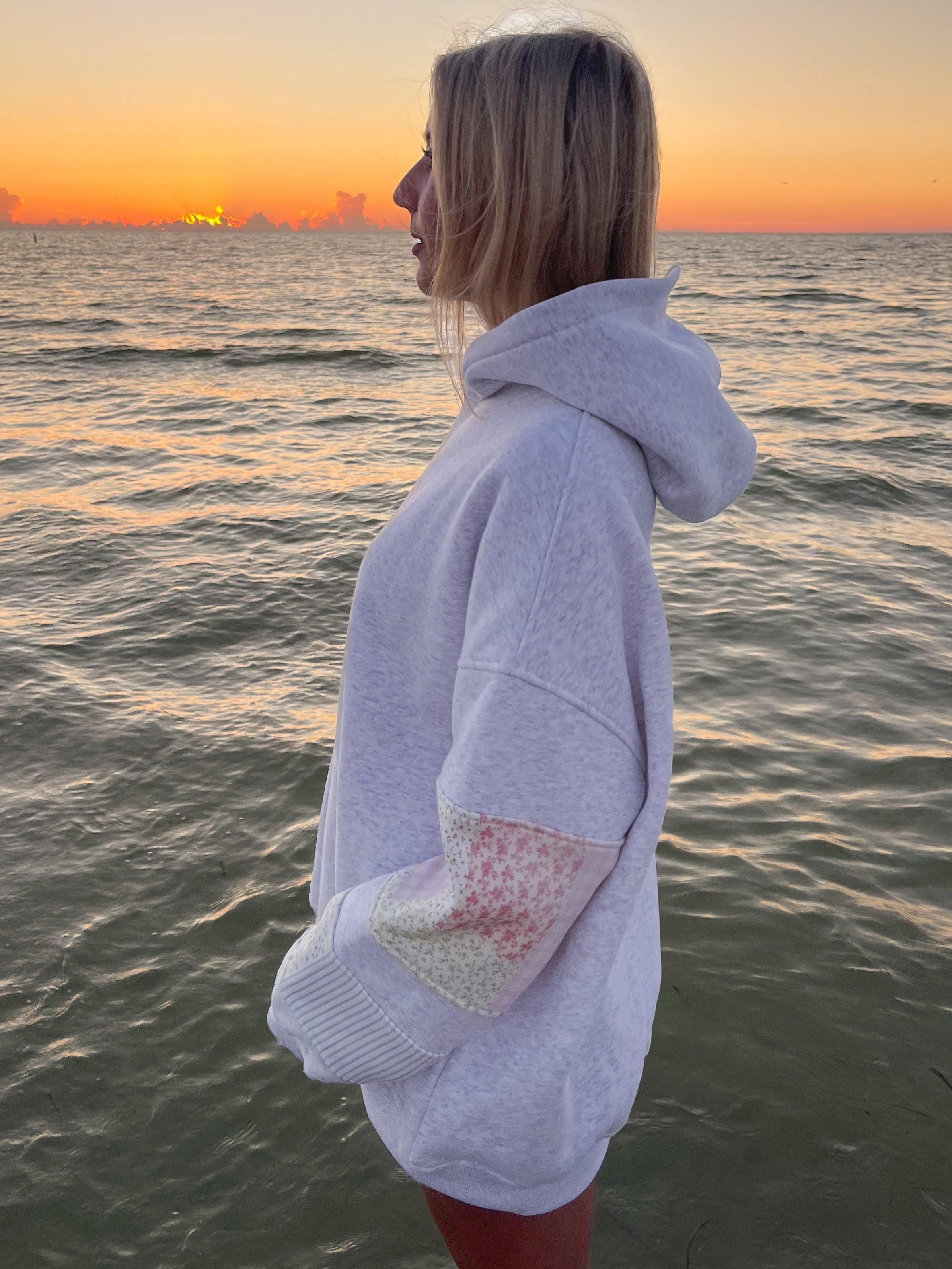 Sunkissedcoconut Quilted Pastel Embroidered Hoodie