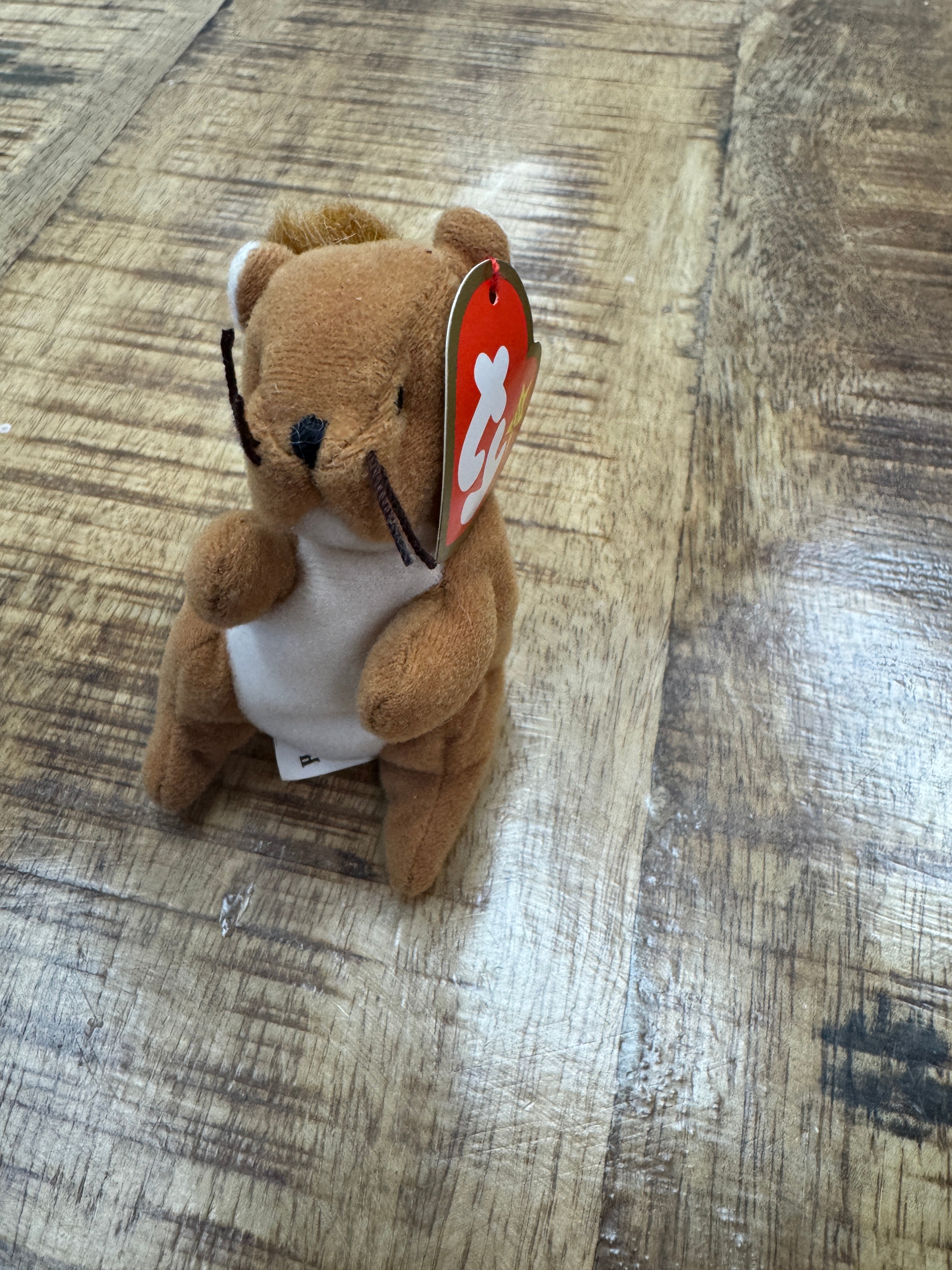 McDonalds Teenie Beanie Babies 1999/1993 Nuts the Squirrel Rare Tag Error New
