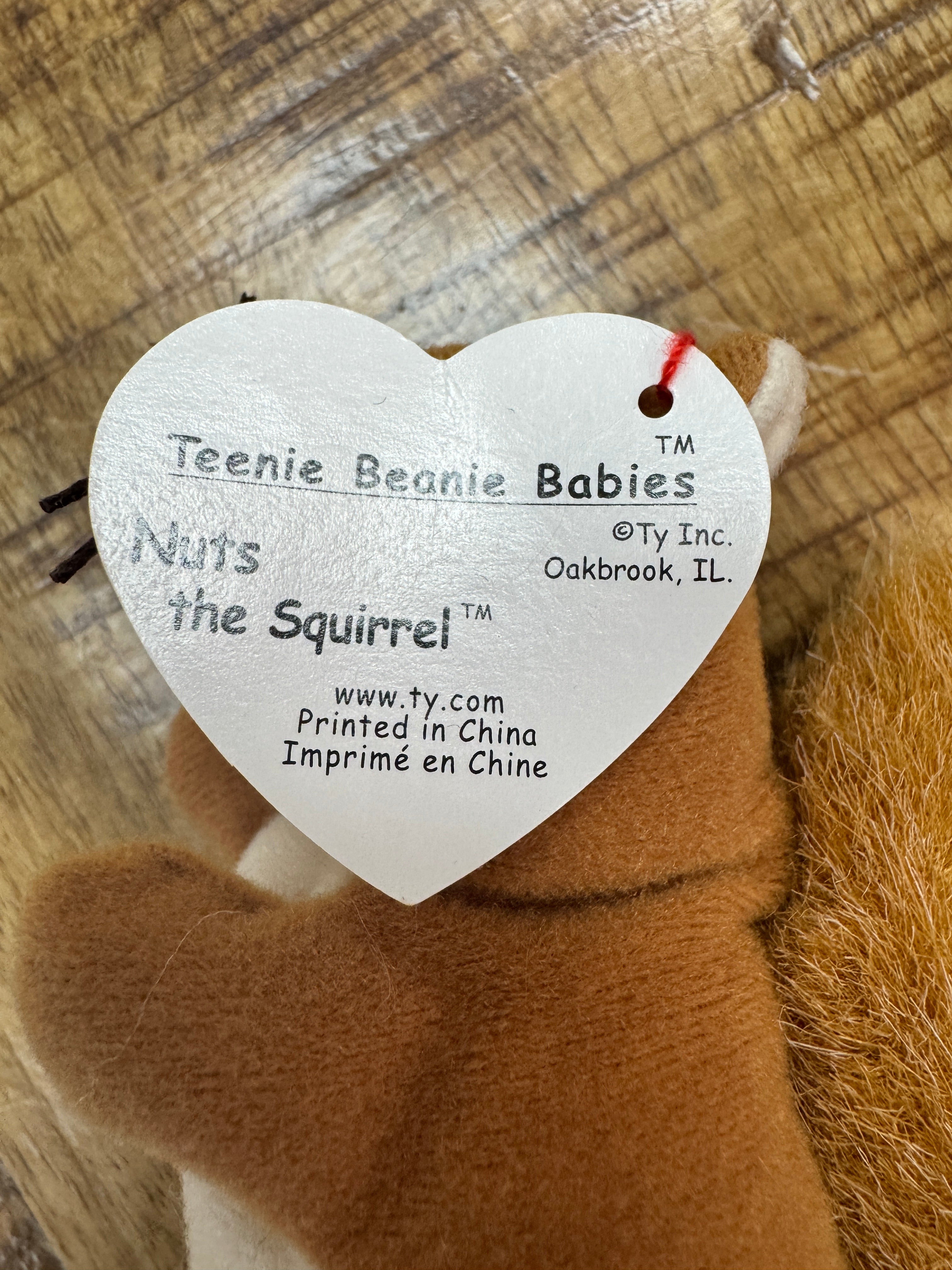 McDonalds Teenie Beanie Babies 1999/1993 Nuts the Squirrel Rare Tag Error New