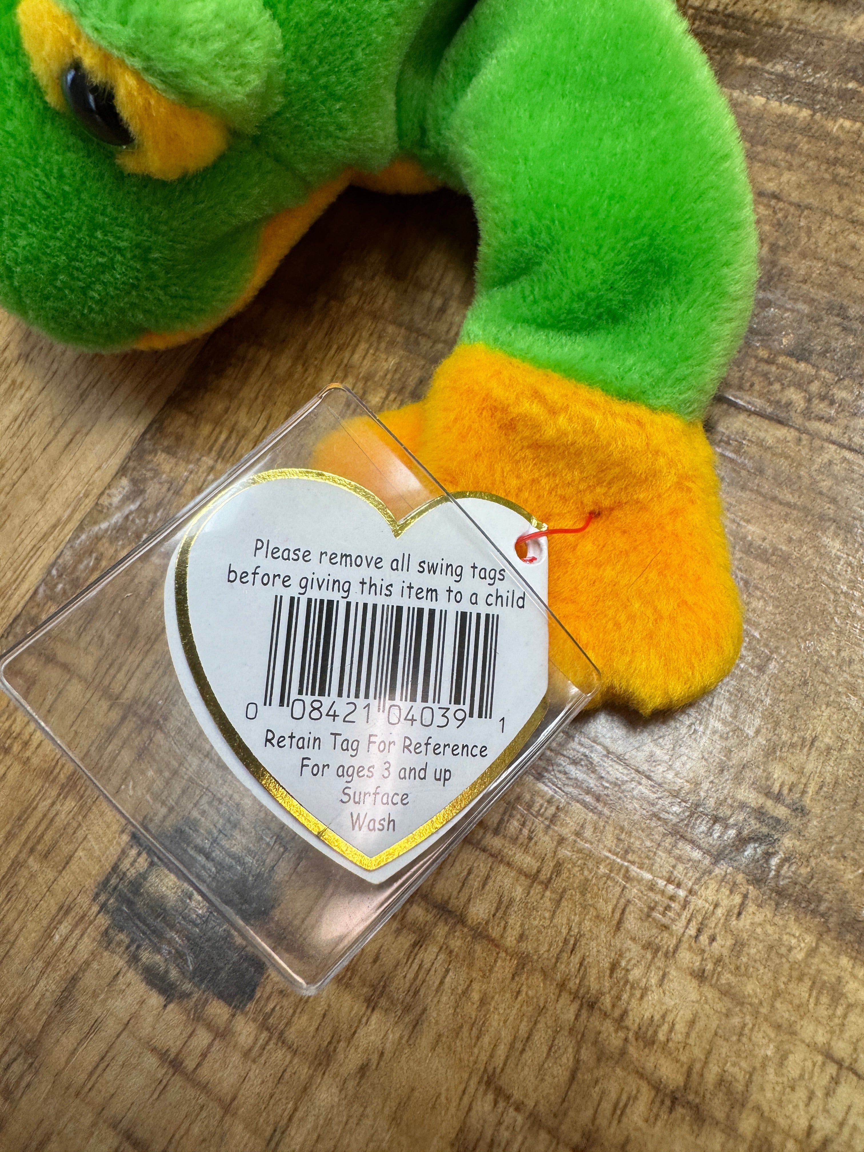 Ty Beanie Baby: Smoochy the Frog The Frog 1997 ** MANY Tag ERRORS ** PVC!