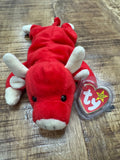 Snort The Bull Beanie Baby 4002. Retired 1995. Errors