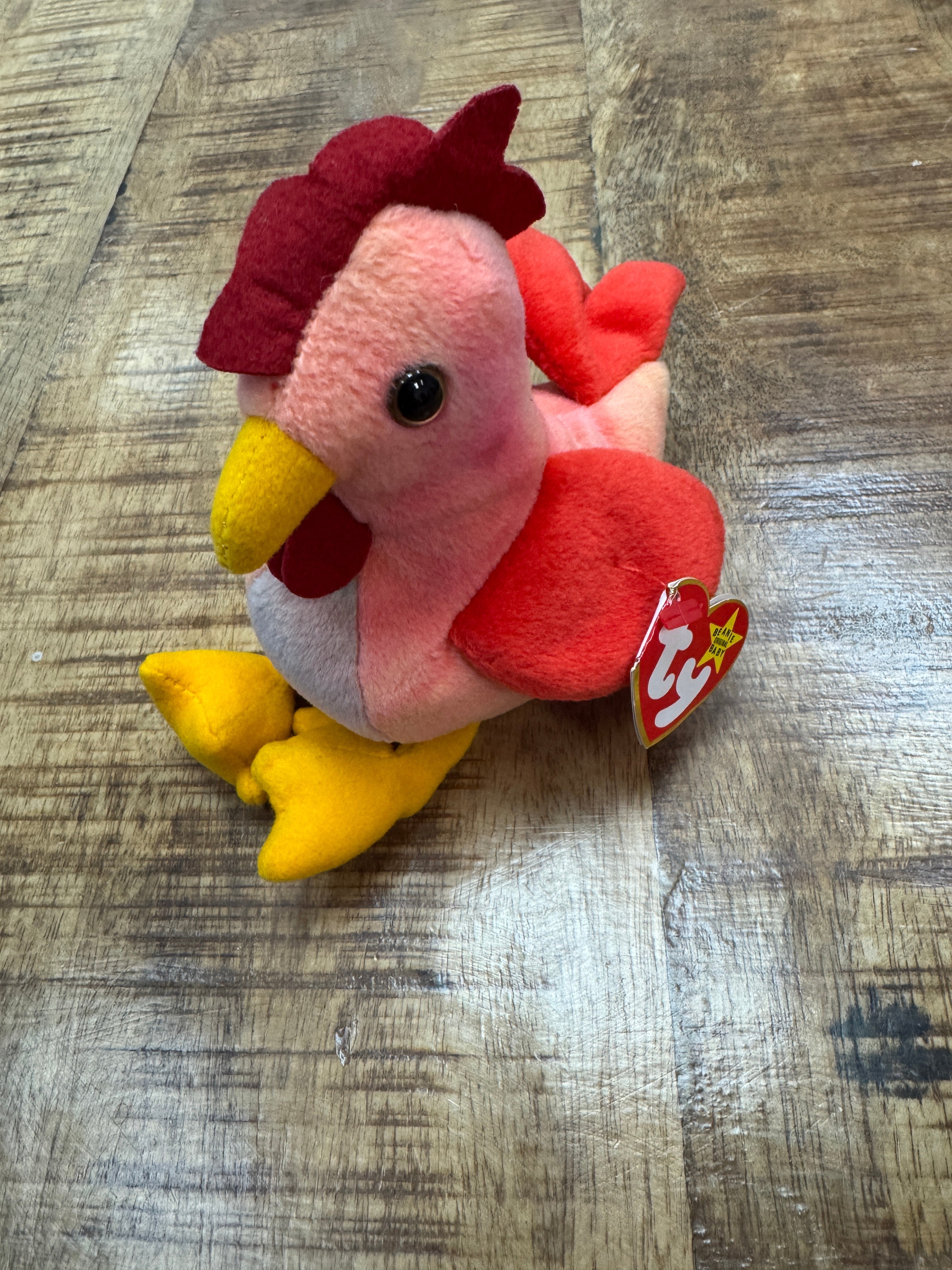 Rare Ty Beanie Baby Strut the Rooster 1996 – P.V.C. Pellets With Tag 14 Errors