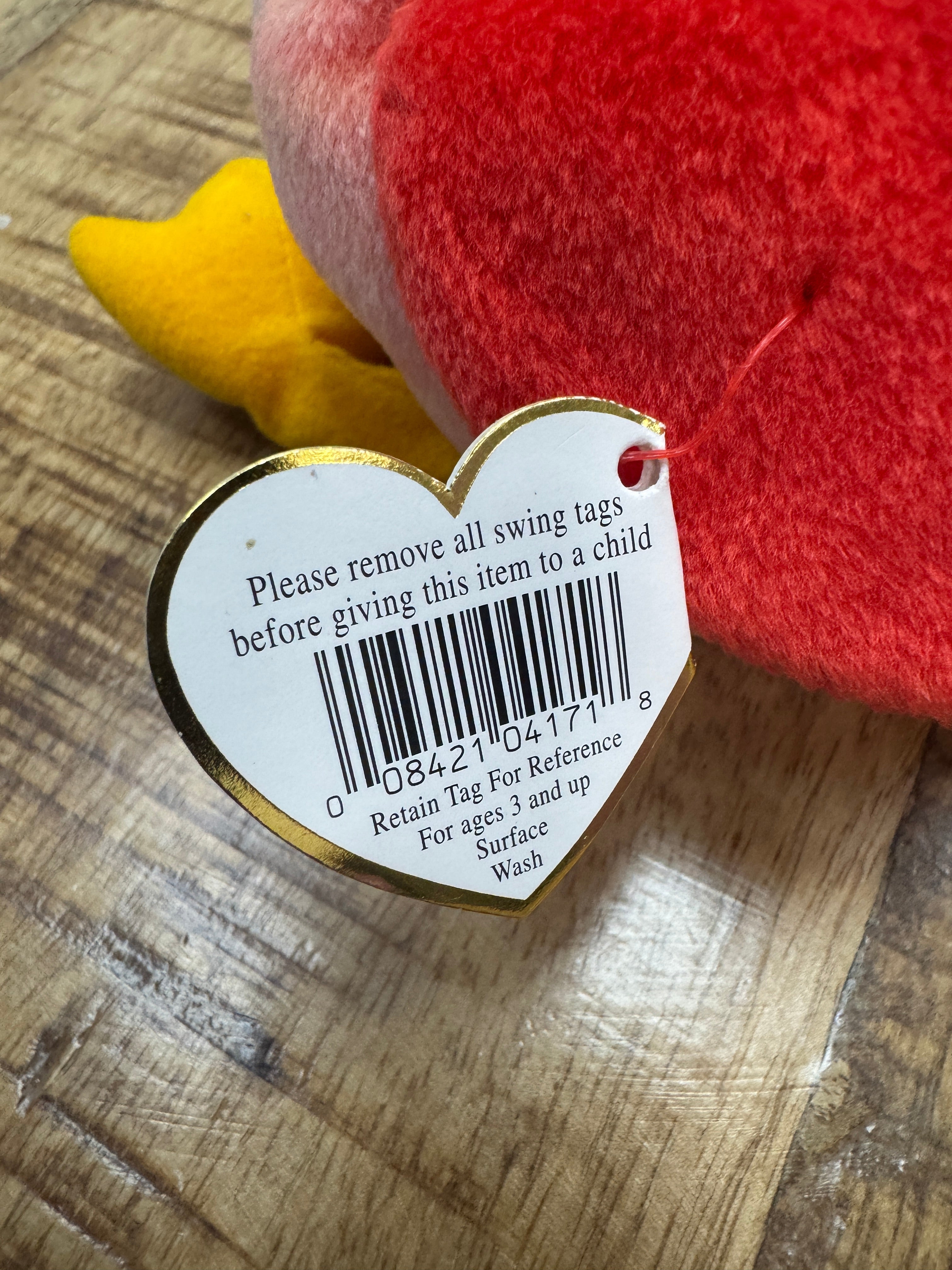Rare Ty Beanie Baby Strut the Rooster 1996 – P.V.C. Pellets With Tag 14 Errors