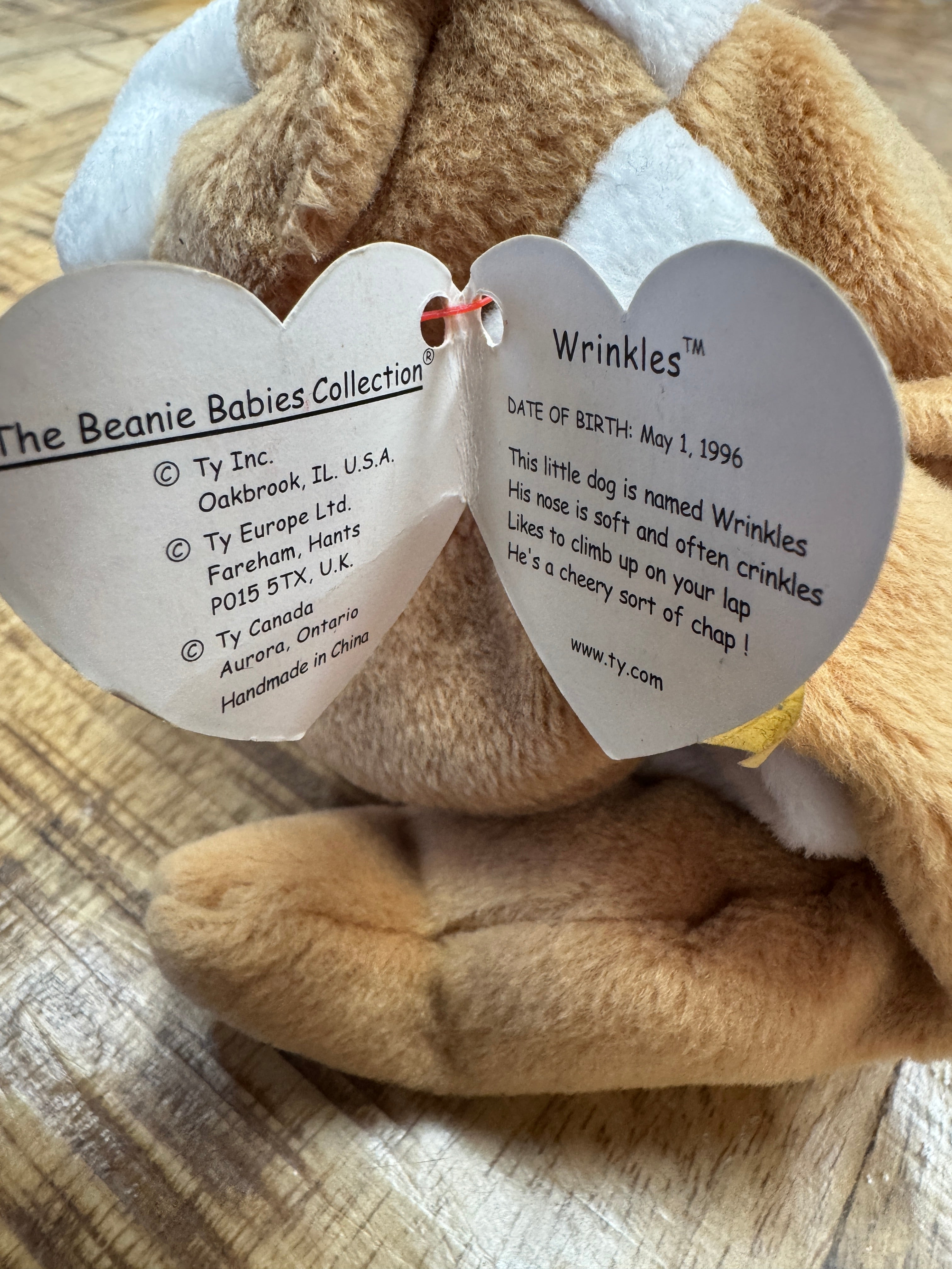 Ty Beanie Baby Wrinkles the Bulldog 1996 w/TAG ERRORS, -4103