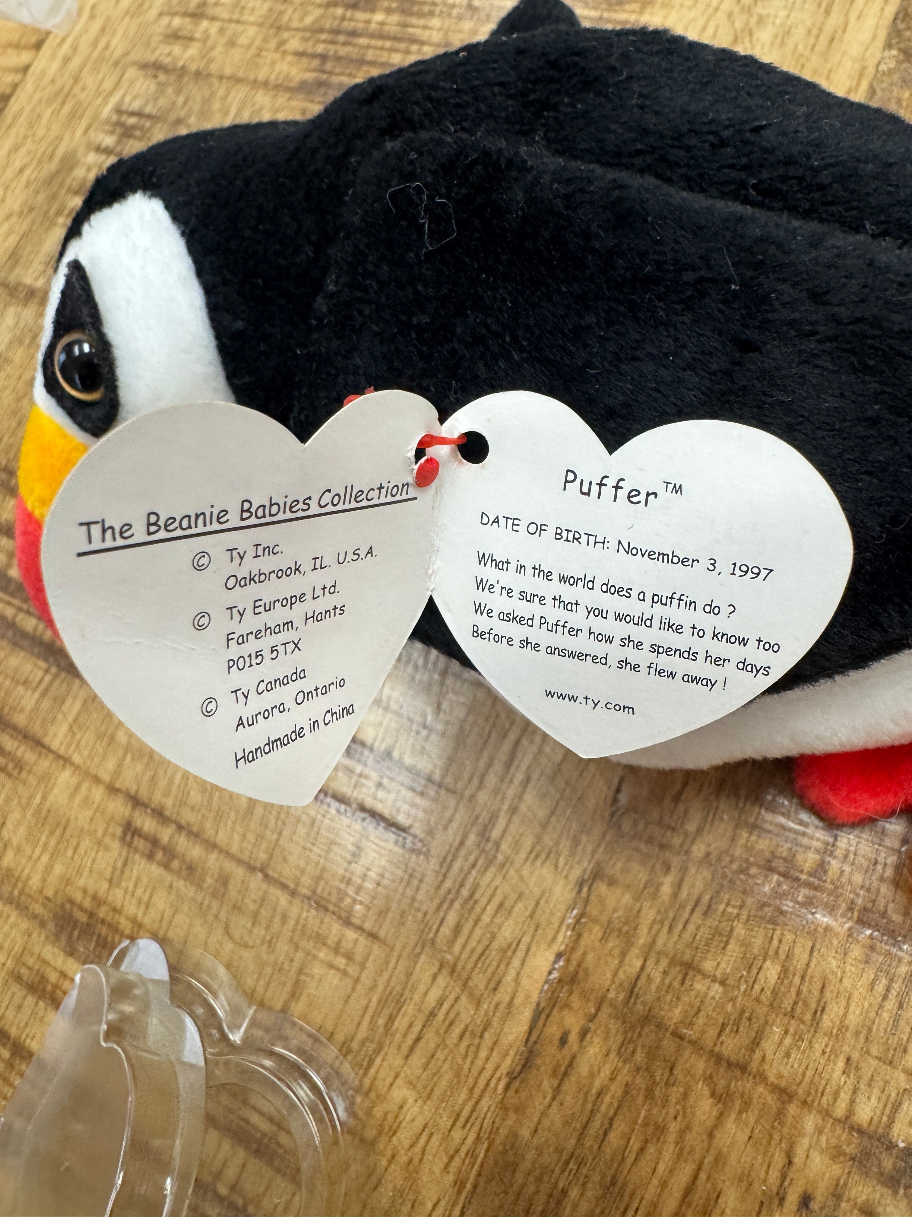 Puffer the Puffin 1997 Ty Beanie Baby w/ Tag Errors Retired Mint Rare Look