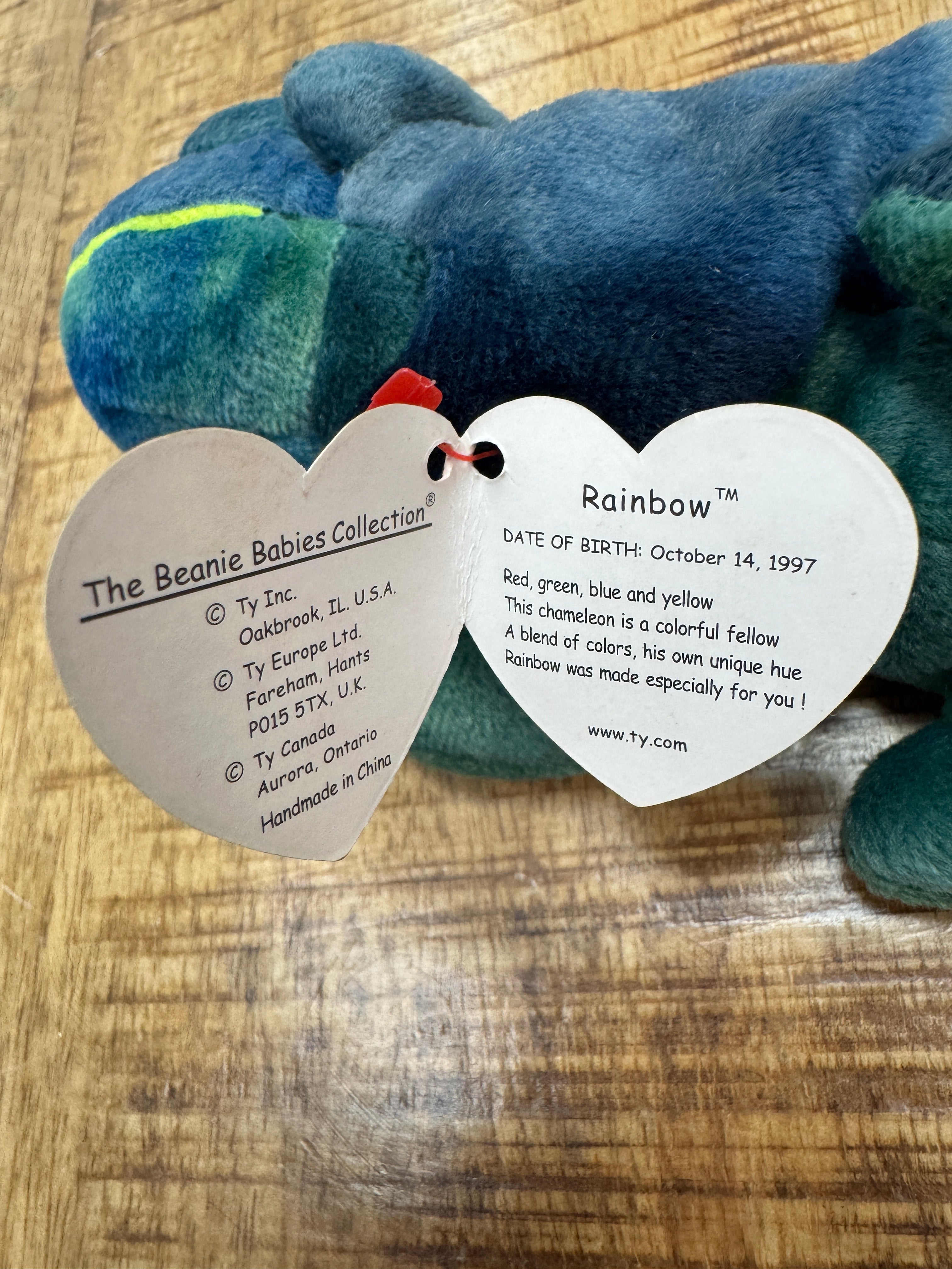 Ty Beanie Baby Rare Retired With 14 Tag Errors 1997 Rainbow Made w/PVC Pellets