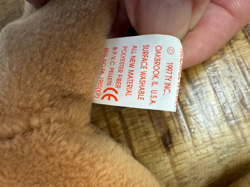 Ty Beanie Baby Spunky The Cocker Spaniel 1997 Retired With Tag Errors, Pellets