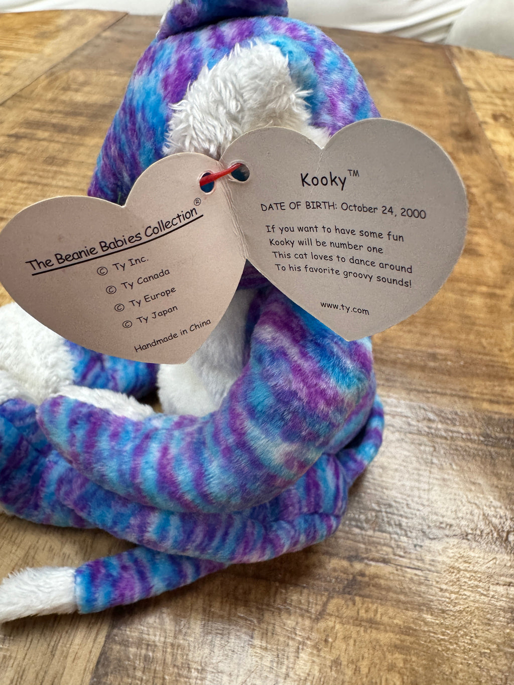 Ty Beanie Baby Kooky The Cat Rare Stamp In Tag With Pellets