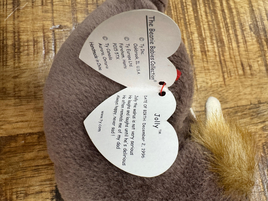 RARE VINTAGE TY Beanie Baby Jolly The Walrus Retired 1996 With Errors