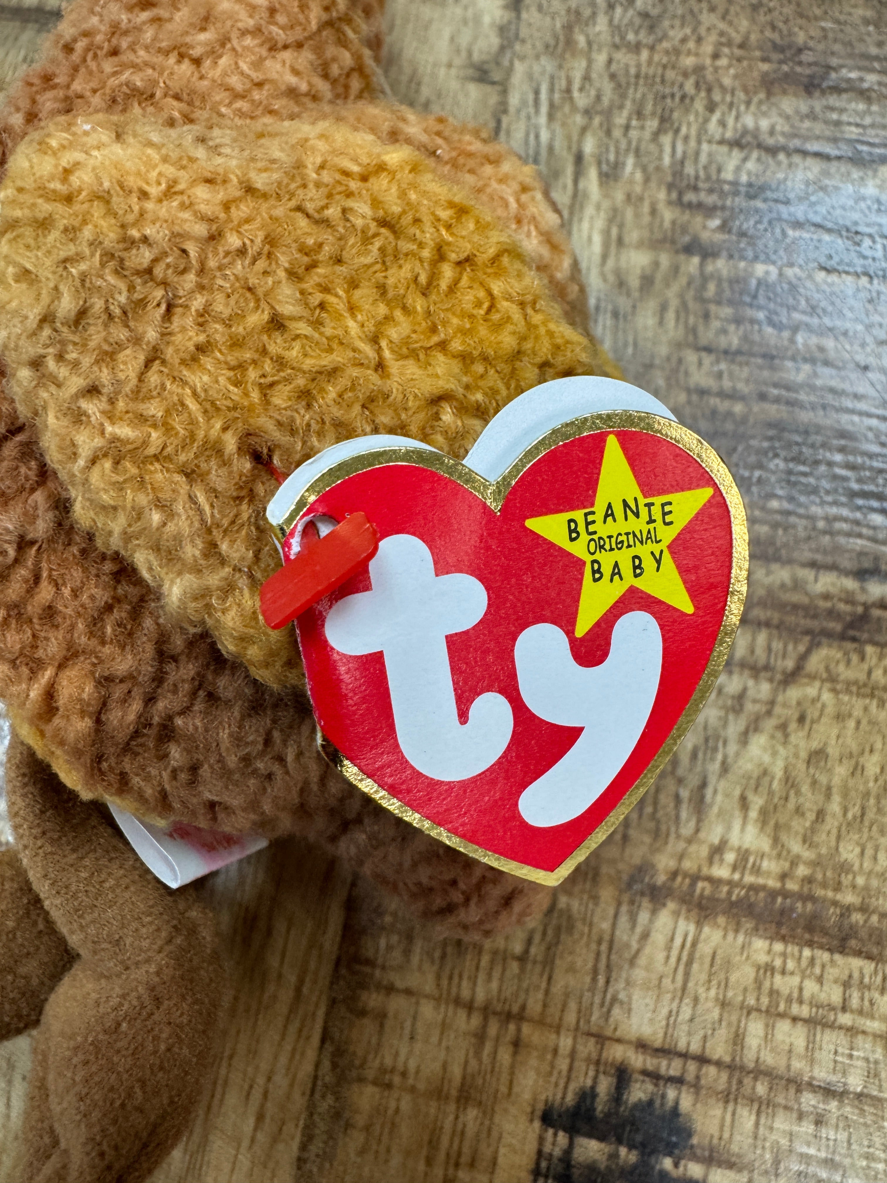 1998 Ty Beanie Baby Beak the Kiwi Bird Retired P.E. Pellets w/ Tag Errors