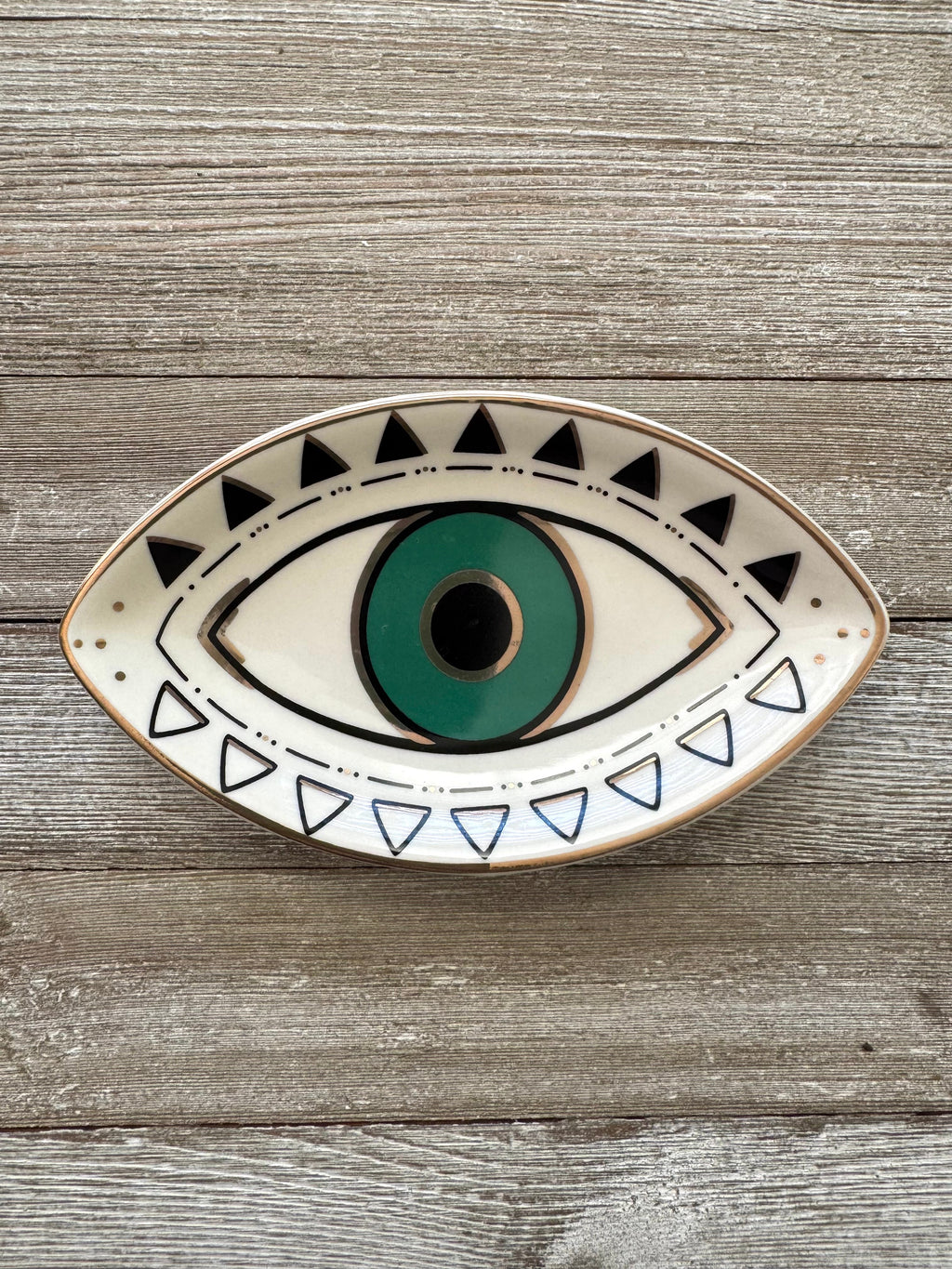 Evil Eye Symbol Ceramic Catch All Jewelry / Trinket Dish
