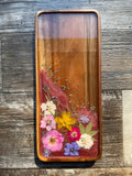 Fabulous Florals Small Rectangular Acacia Wood Tray