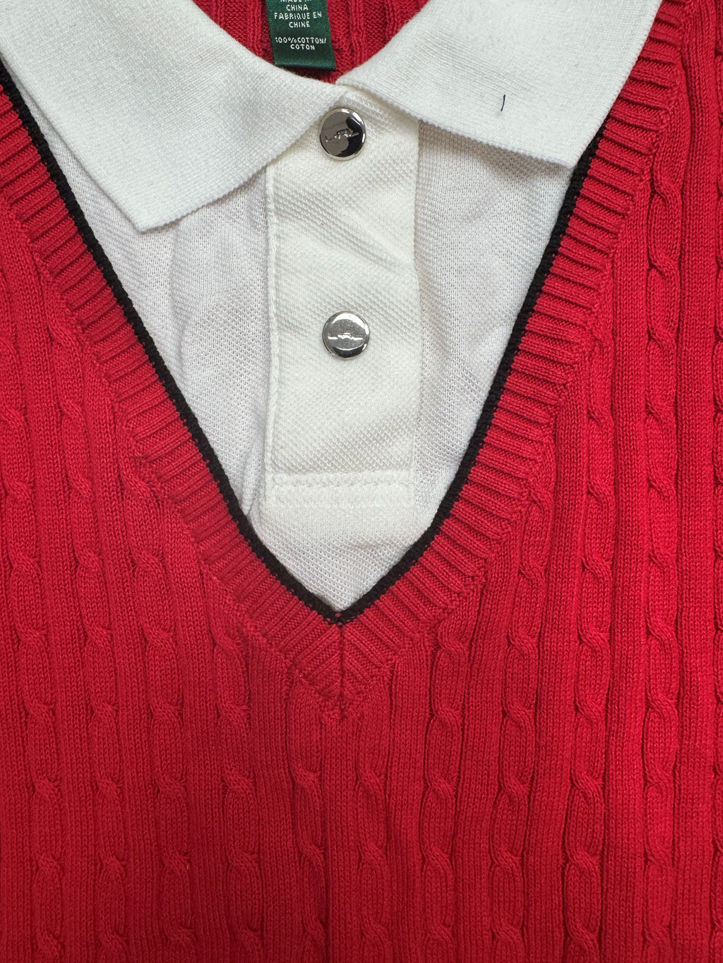 Ralph Lauren Women's Active Golf 2 Cable Knit Sweater, Size XL/Red