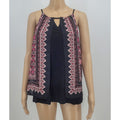 BCX Juniors Printed Halter Top, Size Large